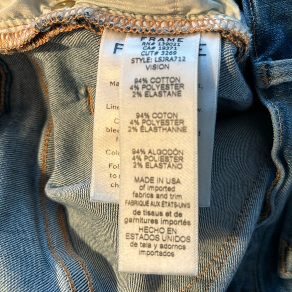 Frame Le Skinny de Jeanne Denim High Rise Jeans Size 31 Excellent Used Condition - Picture 7 of 8